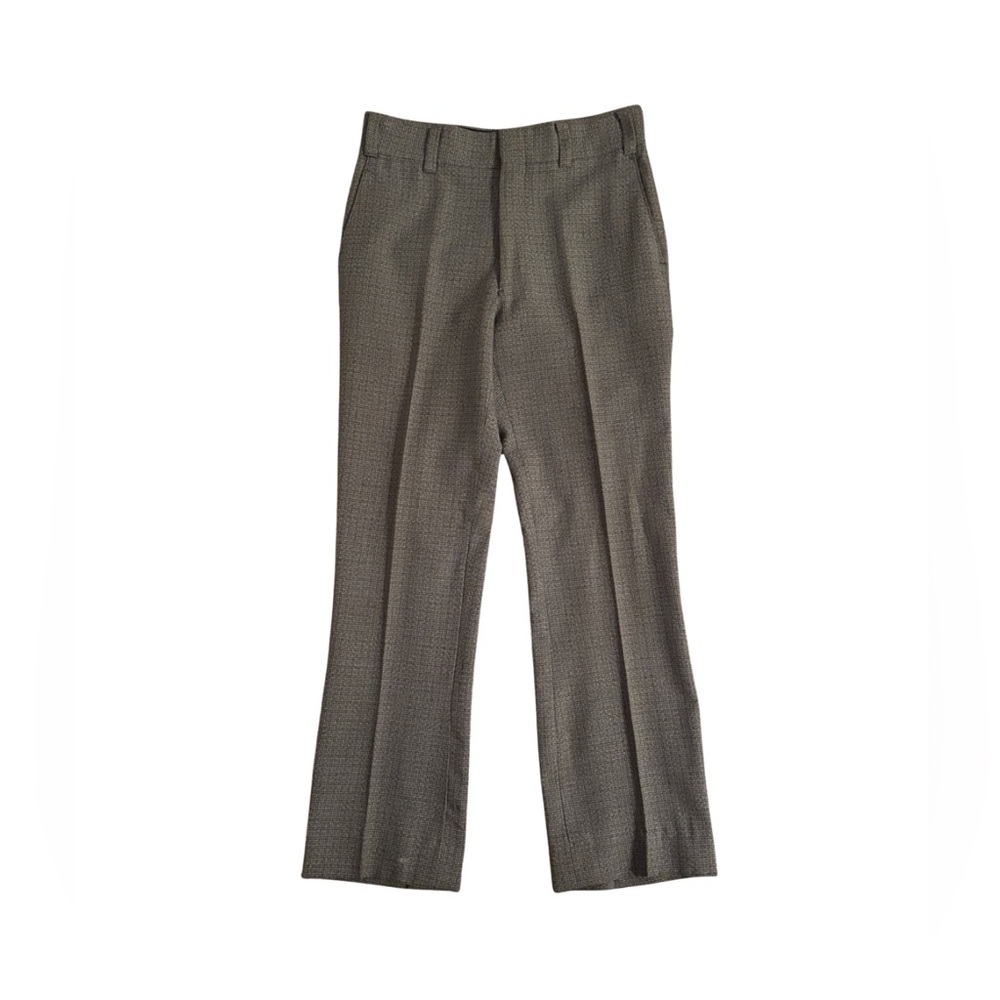 70’s Vintage Gray and Moss Green Bootleg Dress Pants